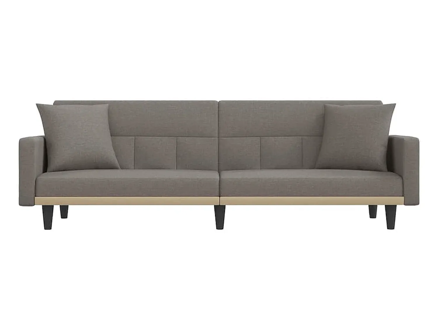 Outlet vidaxl Sofá-cama com almofadões tecido cinzento-acastanhado Taupe