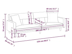 Outlet vidaxl Sofá-cama com almofadões tecido cinzento-acastanhado Taupe