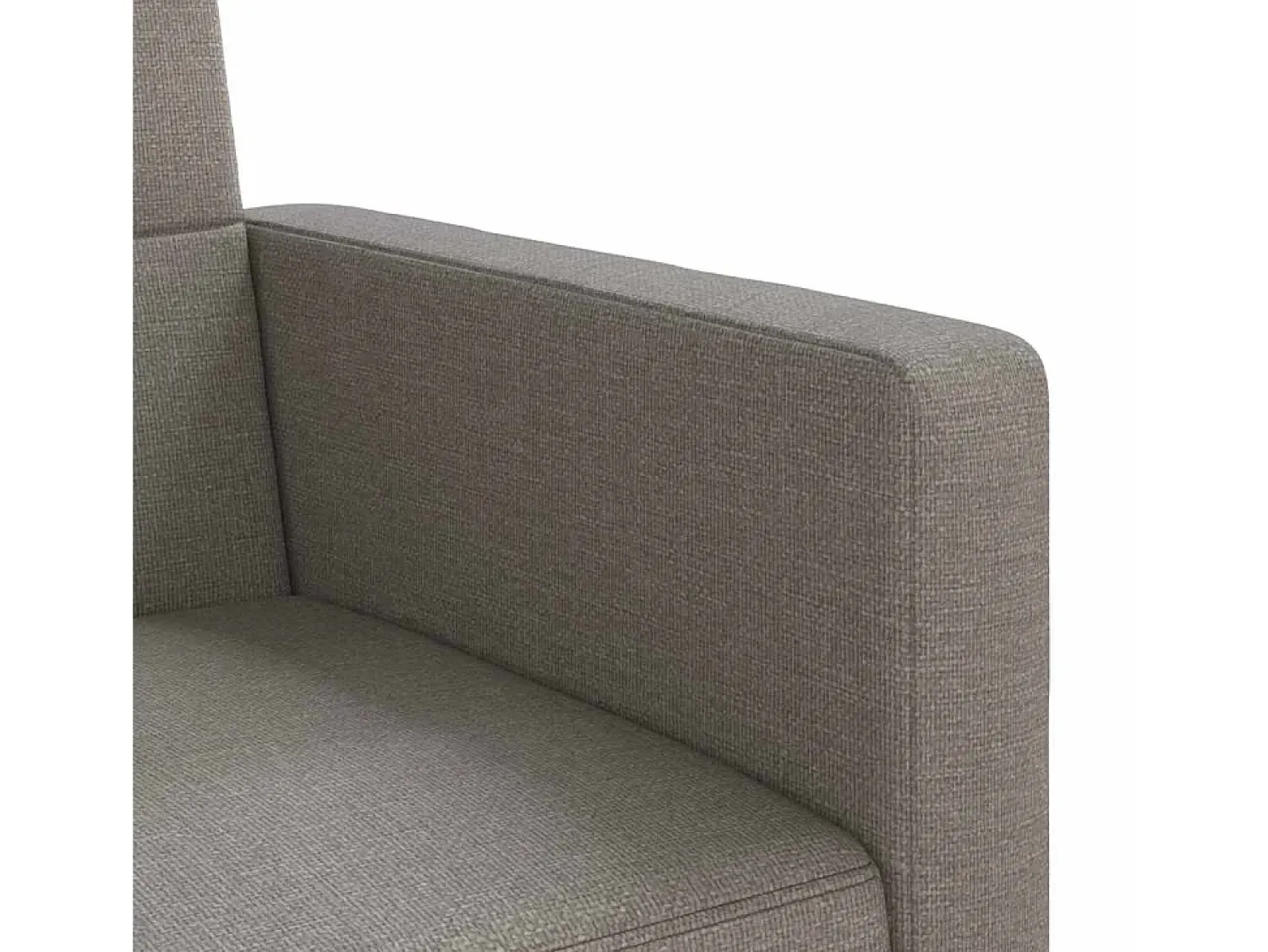 Outlet vidaxl Sofá-cama com almofadões tecido cinzento-acastanhado Taupe