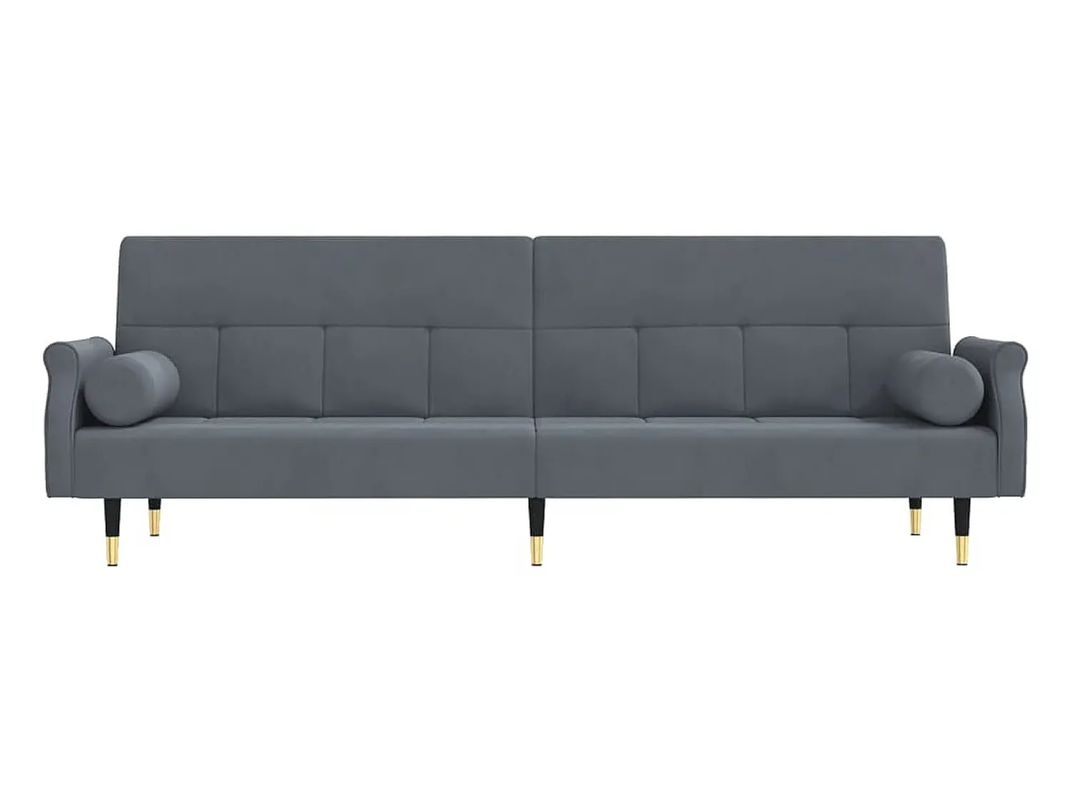 Sofá| Sofá-cama com almofadões veludo -escuro PT928907 Cinzento