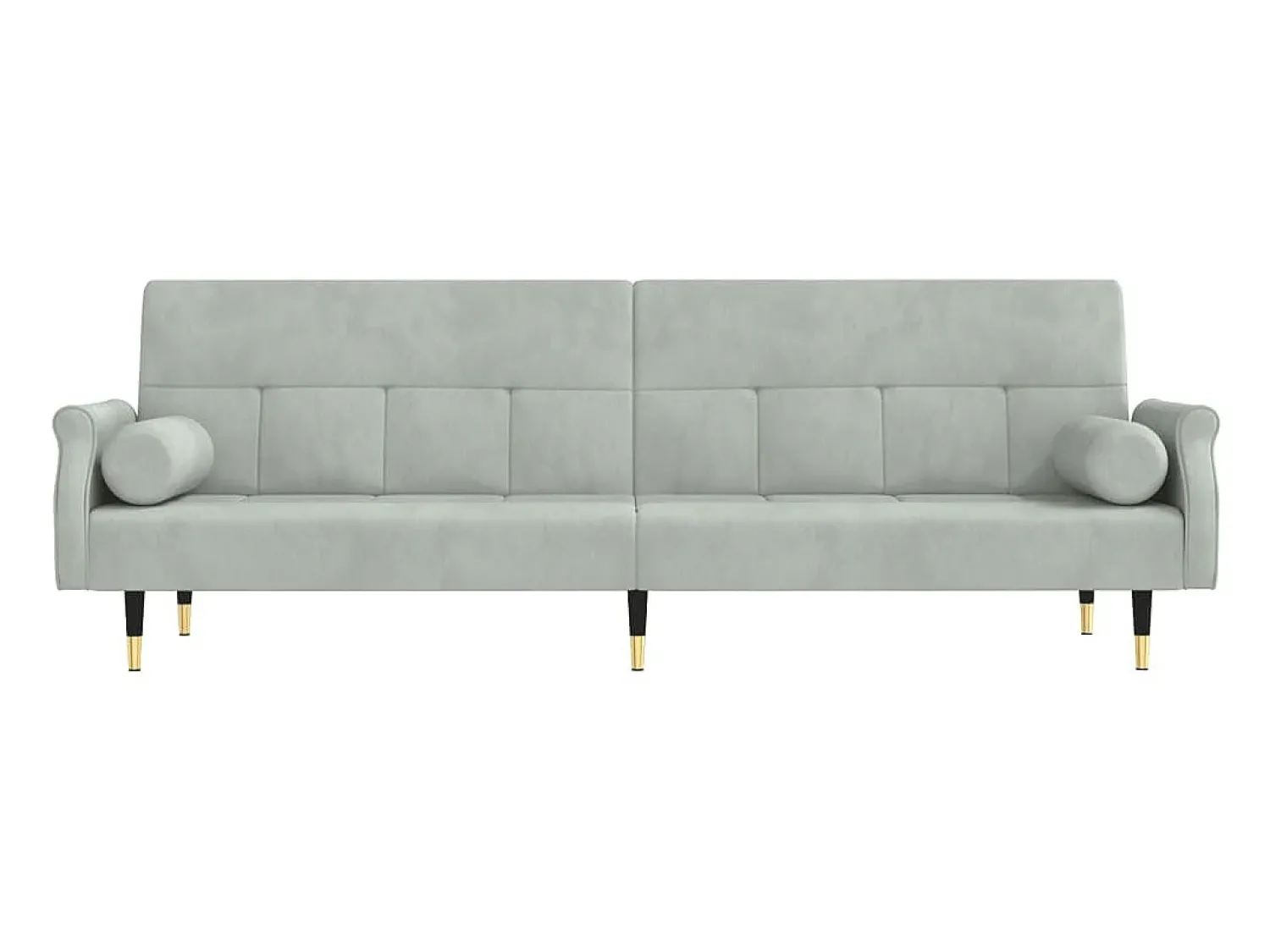 New Sofá-cama com almofadões veludo -claro PT192804 Cinzento
