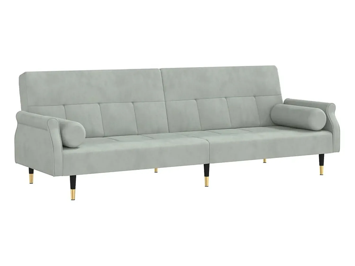 New Sofá-cama com almofadões veludo -claro PT192804 Cinzento