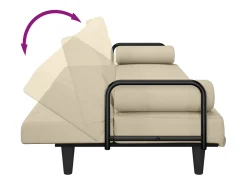 Sofá*vidaxl Sofá-cama com apoio de braços tecido cor Creme