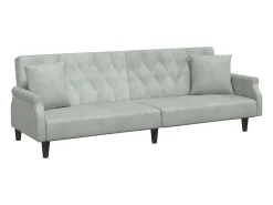Sofá|vidaxl Sofá-cama com apoio de braços veludo -claro Cinzento