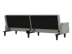 Sofá|vidaxl Sofá-cama com apoio de braços veludo -claro Cinzento