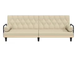 Sofá* Sofá-cama com apoio de braços tecido cor PT155863 Creme