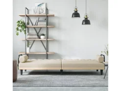 Sofá* Sofá-cama com apoio de braços tecido cor PT155863 Creme
