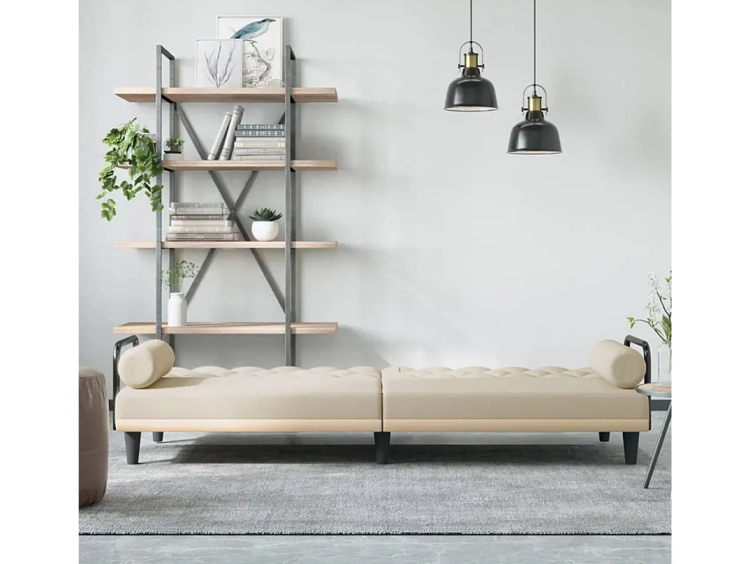 Sofá* Sofá-cama com apoio de braços tecido cor PT155863 Creme