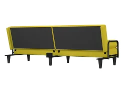 Sofá|vidaxl Sofá-cama com apoio de braços tecido -claro Amarelo