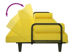 Sofá|vidaxl Sofá-cama com apoio de braços tecido -claro Amarelo