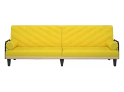 Sofá|vidaxl Sofá-cama com apoio de braços tecido -claro Amarelo