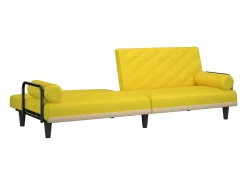 Sofá|vidaxl Sofá-cama com apoio de braços tecido -claro Amarelo
