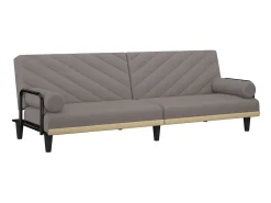 Sofá| Sofá-cama com apoio de braços tecido cinzento-acastanhado PT276965 Taupe