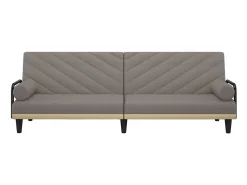 Sofá| Sofá-cama com apoio de braços tecido cinzento-acastanhado PT276965 Taupe