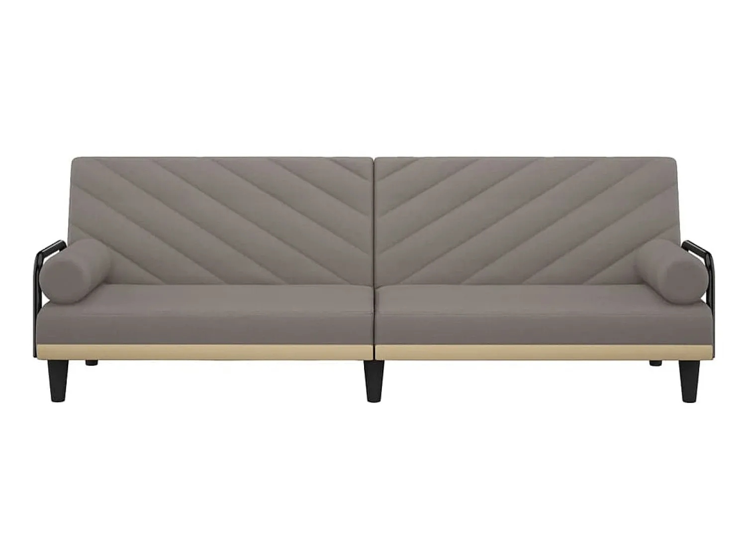 Sofá| Sofá-cama com apoio de braços tecido cinzento-acastanhado PT276965 Taupe