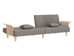 Sofá|vidaxl Sofá-cama com apoio de braços tecido cinzento-acastanhado Taupe