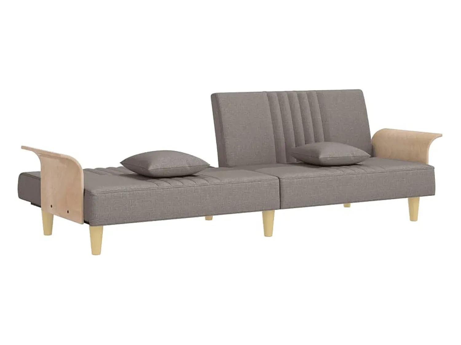 Sofá|vidaxl Sofá-cama com apoio de braços tecido cinzento-acastanhado Taupe