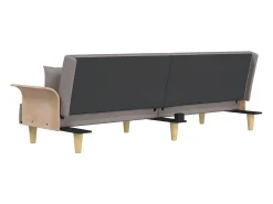 Sofá|vidaxl Sofá-cama com apoio de braços tecido cinzento-acastanhado Taupe