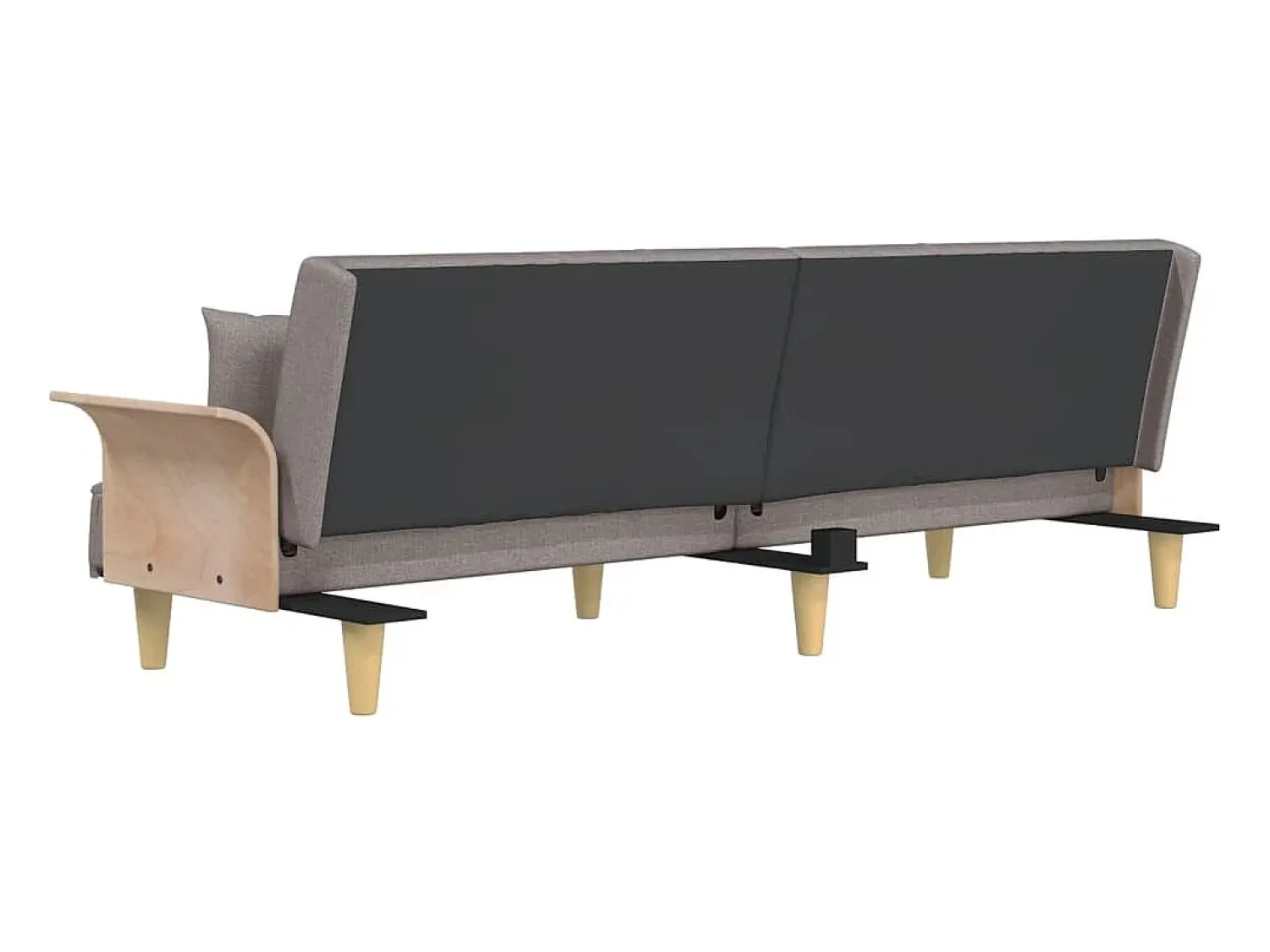 Sofá|vidaxl Sofá-cama com apoio de braços tecido cinzento-acastanhado Taupe