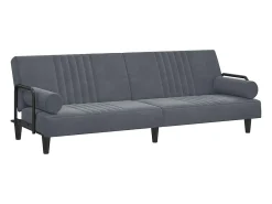 Online vidaxl Sofá-cama com apoio de braços veludo -escuro Cinzento