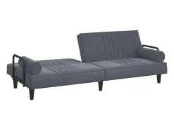 Online vidaxl Sofá-cama com apoio de braços veludo -escuro Cinzento