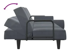 Online vidaxl Sofá-cama com apoio de braços veludo -escuro Cinzento