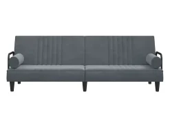 Online vidaxl Sofá-cama com apoio de braços veludo -escuro Cinzento