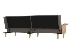 vidaxl Sofá-cama com apoio de braços tecido cinzento-acastanhado^ Sofá