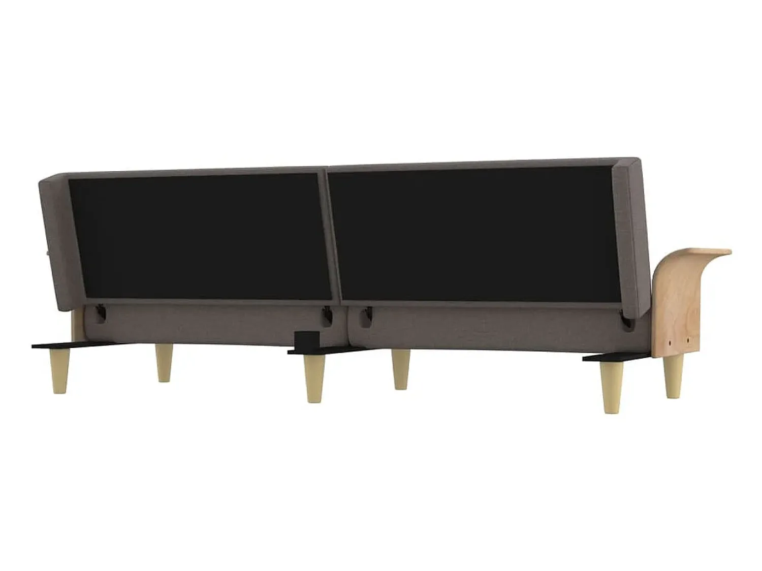 vidaxl Sofá-cama com apoio de braços tecido cinzento-acastanhado^ Sofá