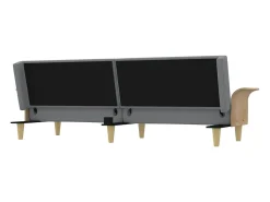 Sofá*vidaxl Sofá-cama com apoio de braços tecido -claro Cinzento