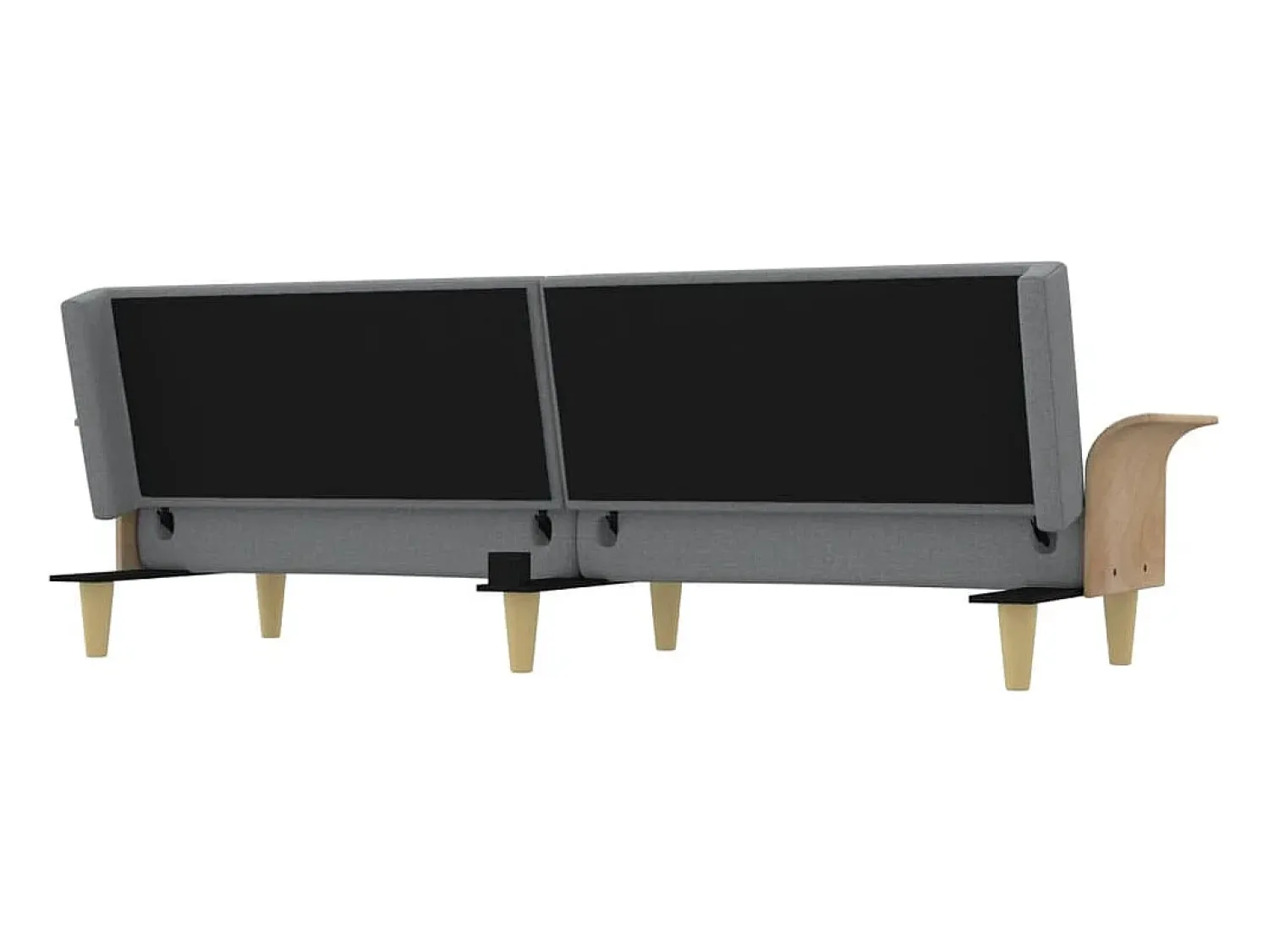 Sofá*vidaxl Sofá-cama com apoio de braços tecido -claro Cinzento