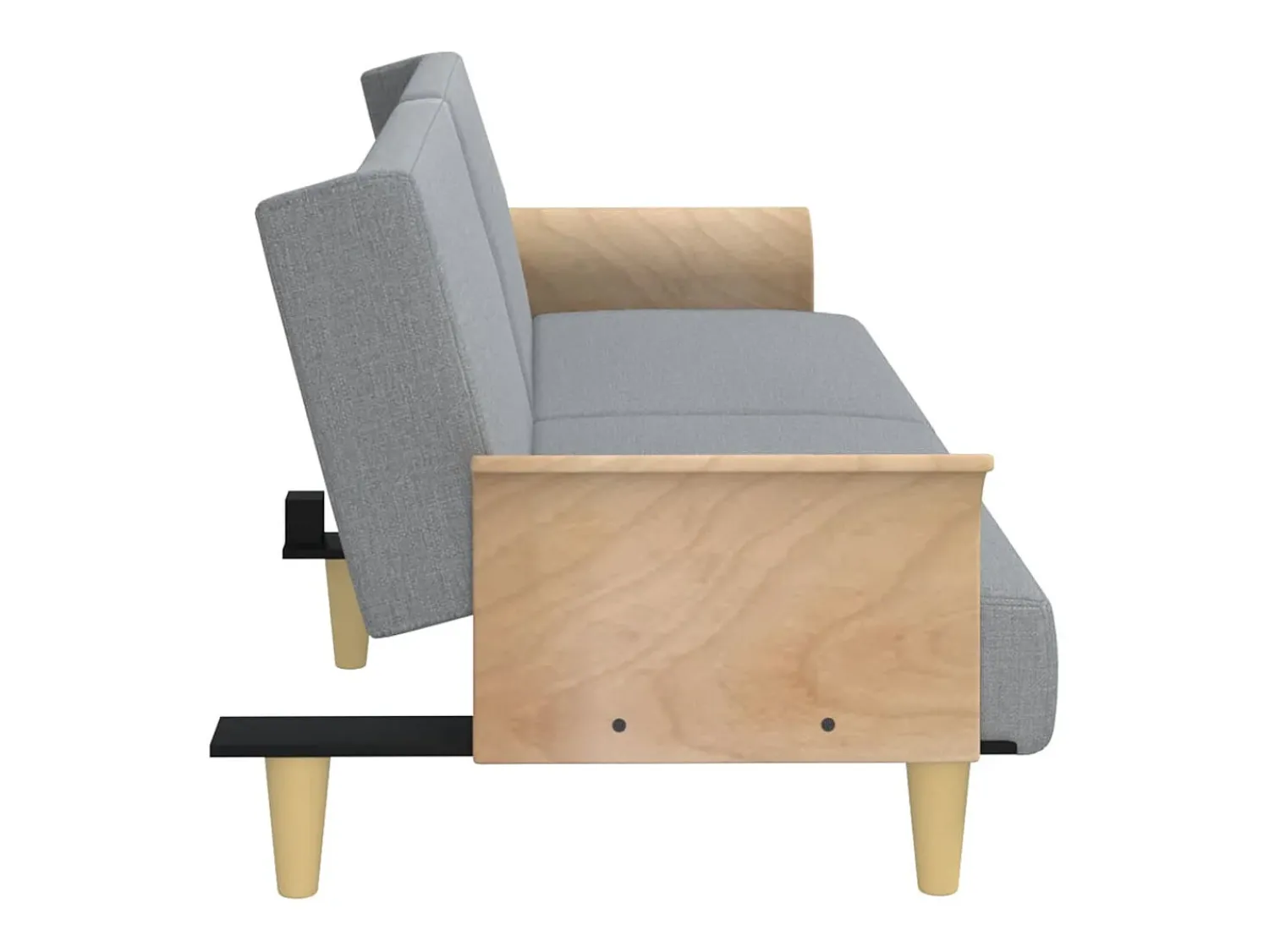 Sofá*vidaxl Sofá-cama com apoio de braços tecido -claro Cinzento
