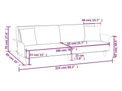 Sofá*vidaxl Sofá-cama com apoio de braços tecido -claro Cinzento