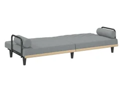 Sofá*vidaxl Sofá-cama com apoio de braços tecido -claro Cinzento