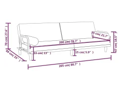 Sofá*vidaxl Sofá-cama com apoio de braços tecido -claro Cinzento