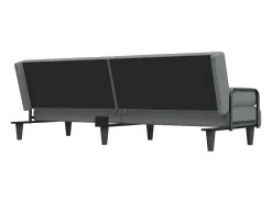 Sofá*vidaxl Sofá-cama com apoio de braços tecido -claro Cinzento