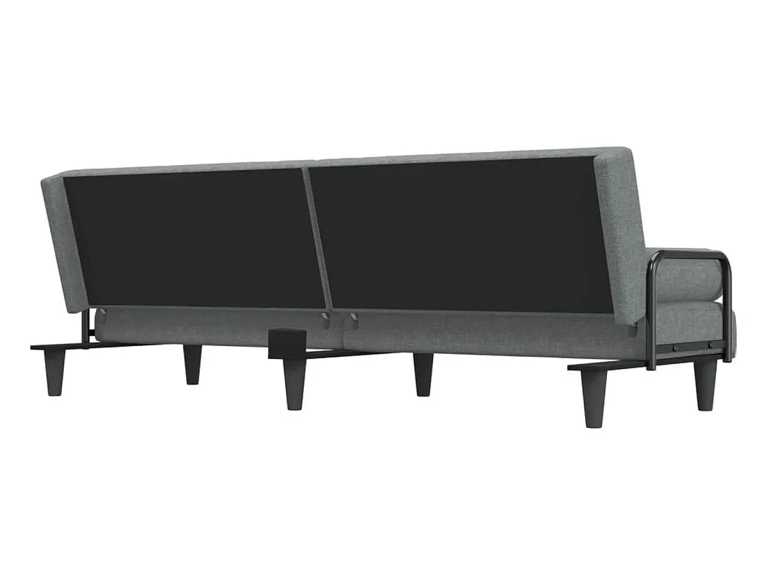Sofá*vidaxl Sofá-cama com apoio de braços tecido -claro Cinzento