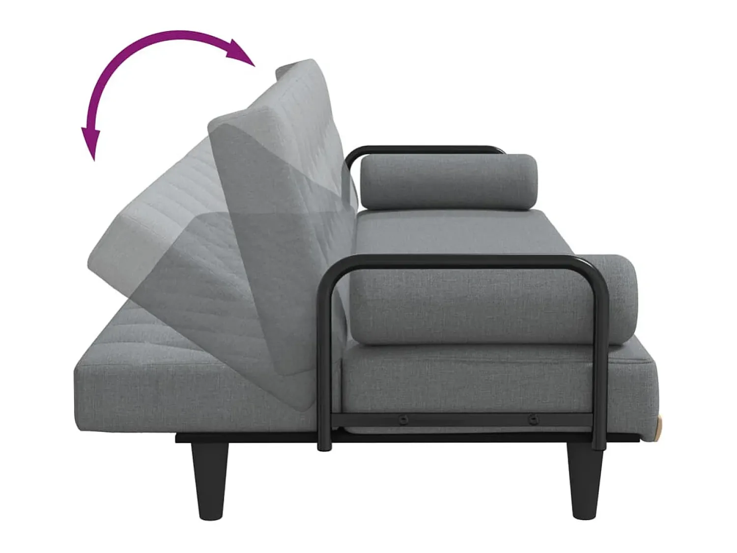 vidaxl Sofá-cama com apoio de braços tecido -claro^ Sofá
