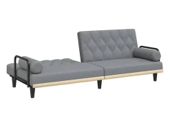 vidaxl Sofá-cama com apoio de braços tecido -claro^ Sofá
