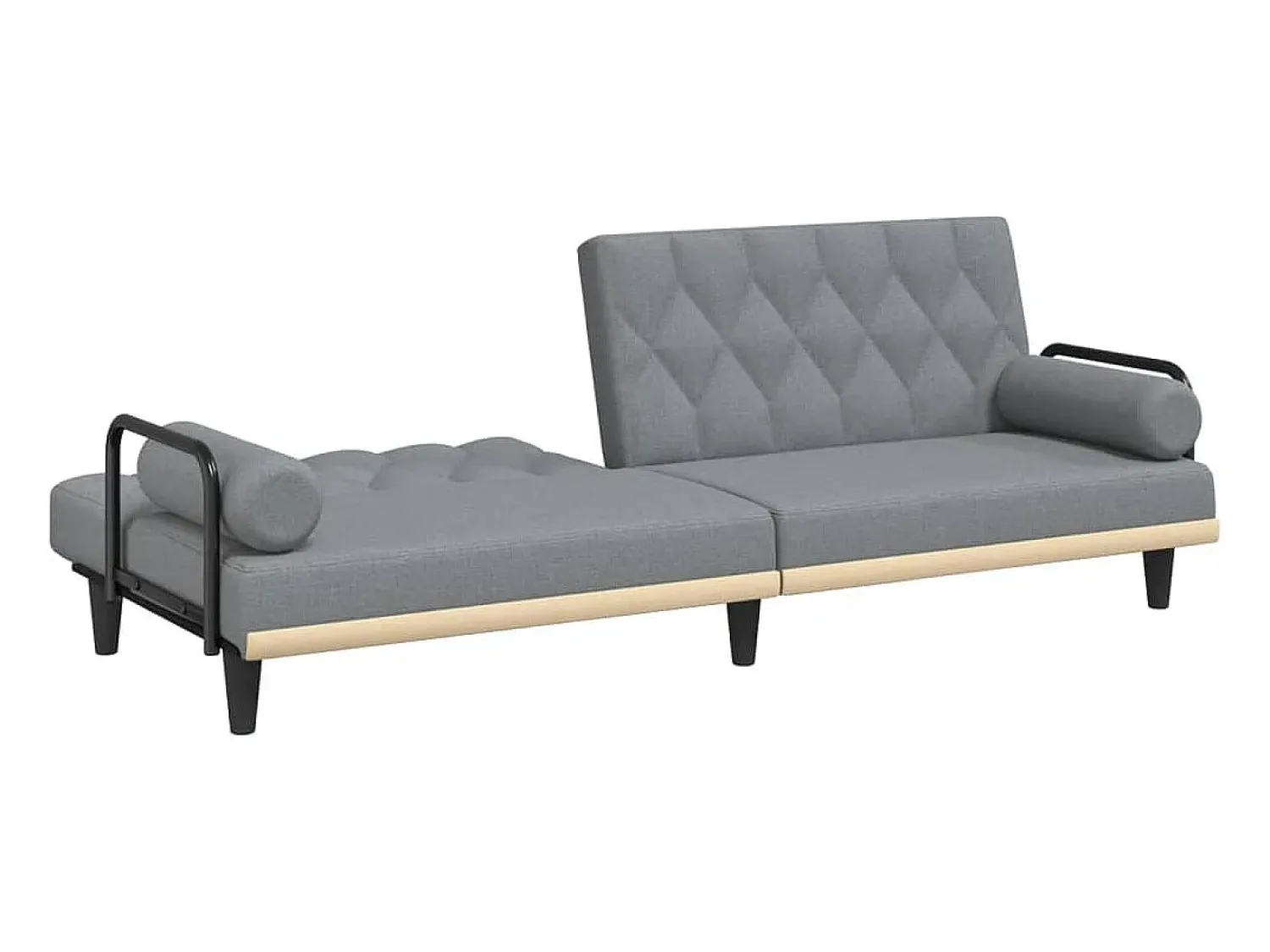 vidaxl Sofá-cama com apoio de braços tecido -claro^ Sofá