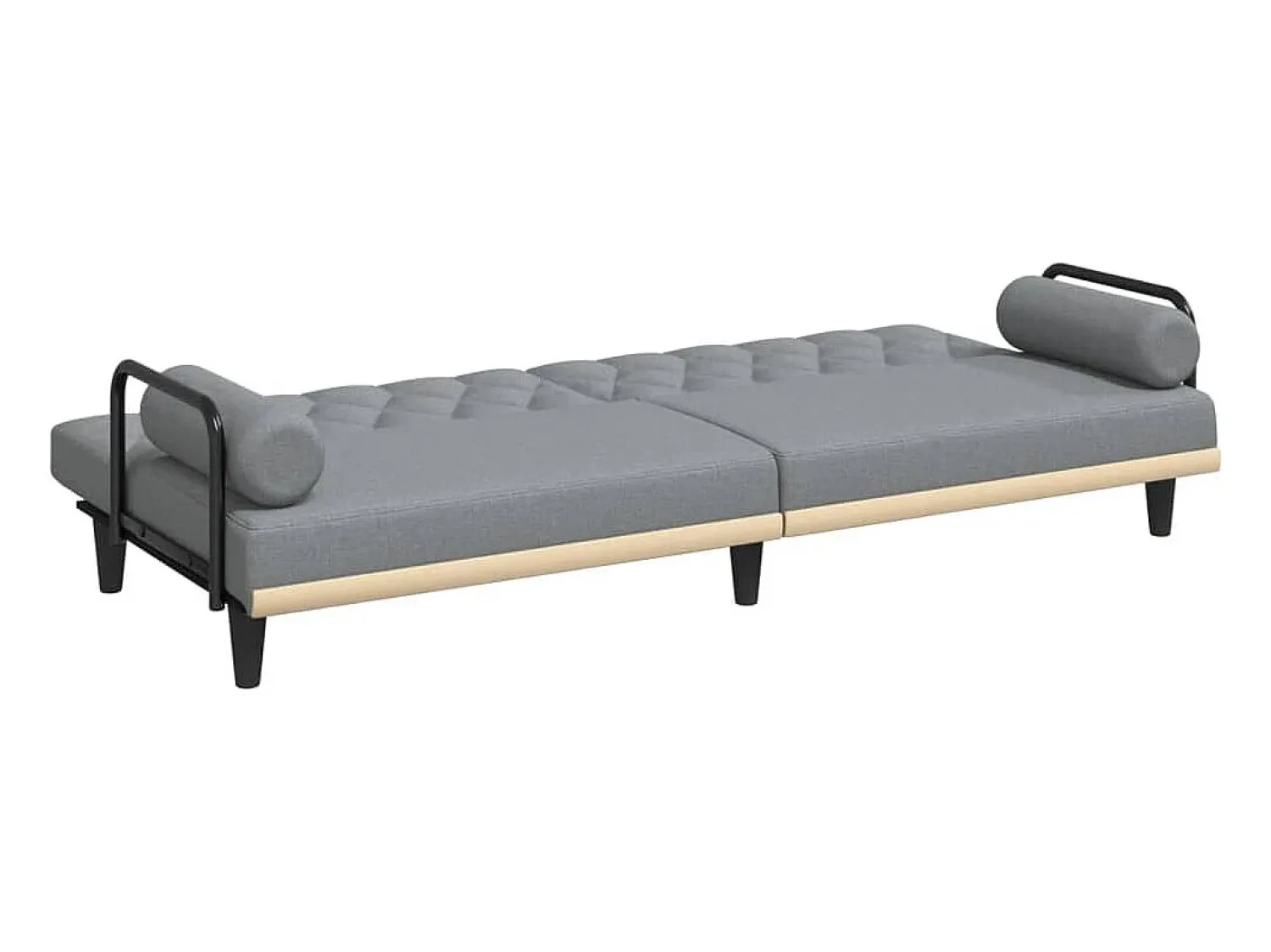 vidaxl Sofá-cama com apoio de braços tecido -claro^ Sofá