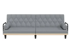 vidaxl Sofá-cama com apoio de braços tecido -claro^ Sofá