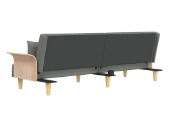 Sofá*vidaxl Sofá-cama com apoio de braços tecido -escuro Cinzento