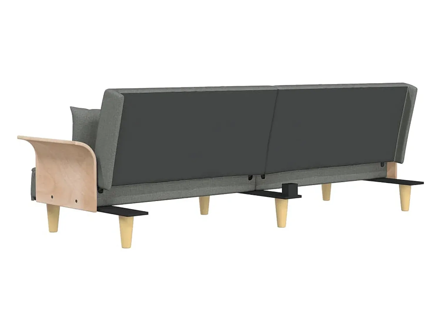 Sofá*vidaxl Sofá-cama com apoio de braços tecido -escuro Cinzento