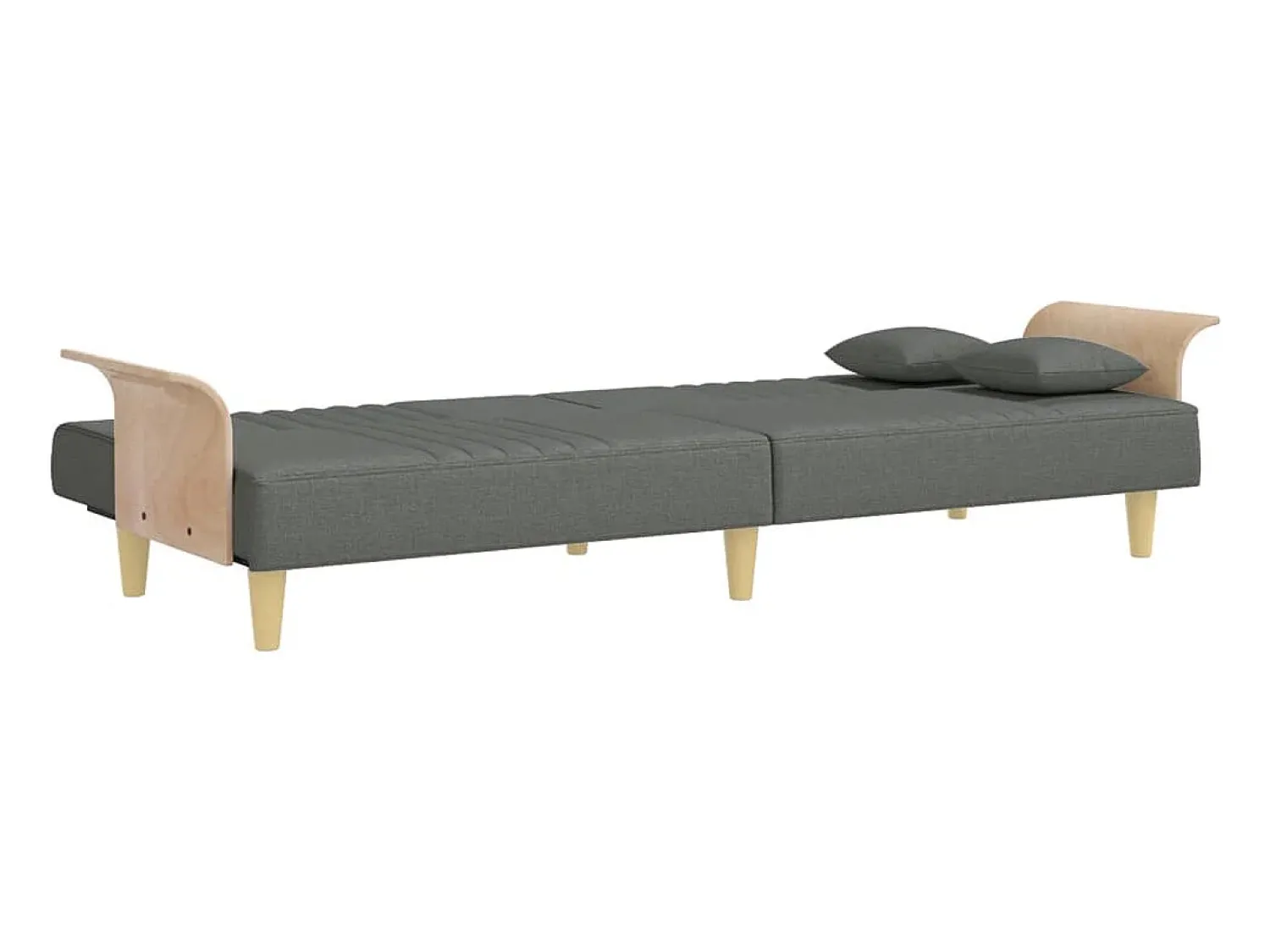 Sofá*vidaxl Sofá-cama com apoio de braços tecido -escuro Cinzento