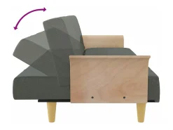 Sofá*vidaxl Sofá-cama com apoio de braços tecido -escuro Cinzento