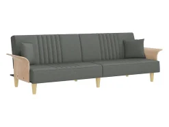 Sofá*vidaxl Sofá-cama com apoio de braços tecido -escuro Cinzento