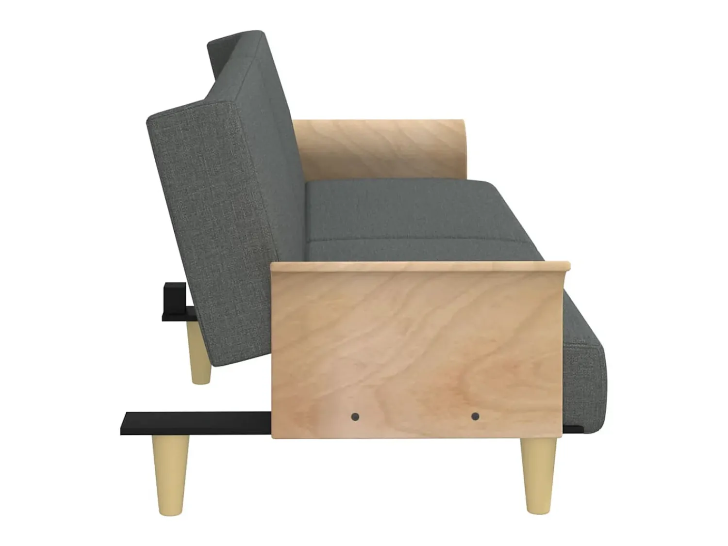 Sofá|Helloshop26 Sofá-cama com braços 224 x 89 x 70 cm tecido cinza escuro 02_0019251 Cinzento