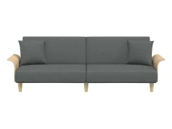Sofá|Helloshop26 Sofá-cama com braços 224 x 89 x 70 cm tecido cinza escuro 02_0019251 Cinzento