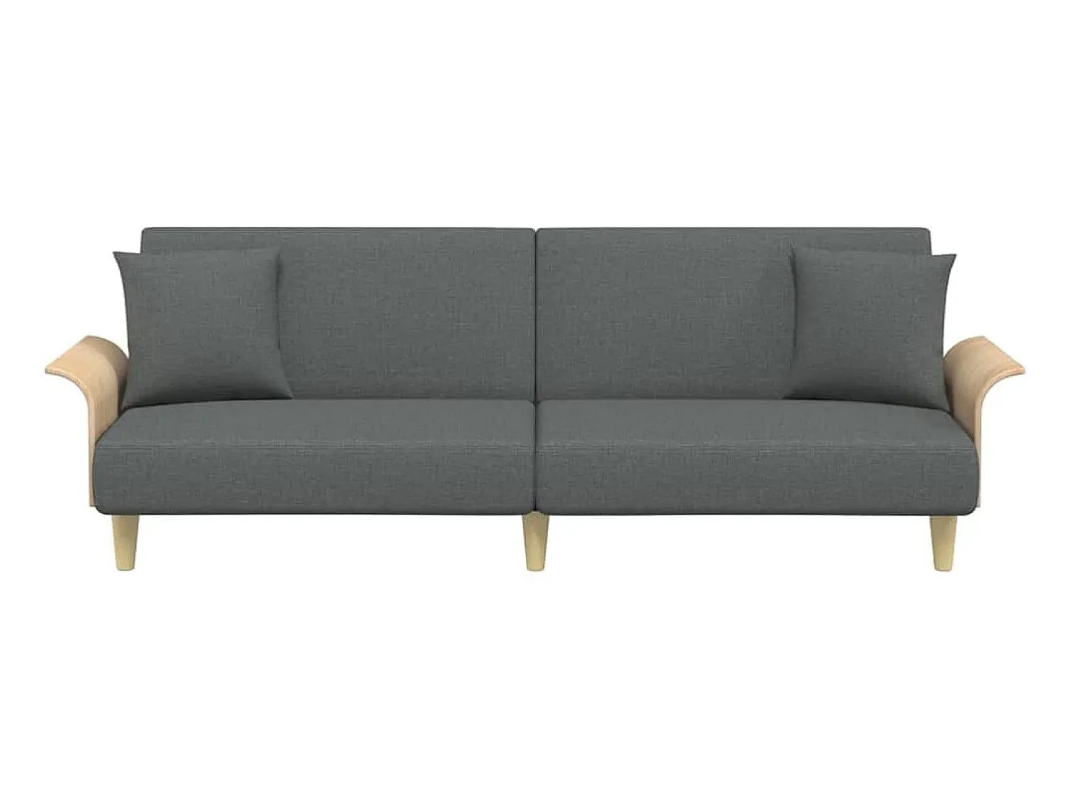 Sofá|Helloshop26 Sofá-cama com braços 224 x 89 x 70 cm tecido cinza escuro 02_0019251 Cinzento